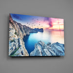 Mediterranean cliff panel bringing dramatic coast to a contemporary living space