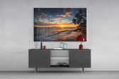 Palm Trees panel catching soft light to reveal its sunset palette