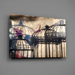 Vintage birdcage panel bringing romantic patina to a contemporary living space