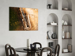 Saxophone panel adding classical taste to a music room