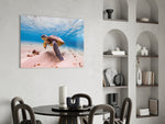 Sea Turtle panel adding spa energy to a bathroom
