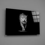 Monochrome leopard panel bringing predator power to a contemporary living space