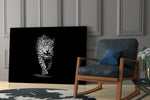 Leopard glass print enhancing a hallway with dramatic gaze