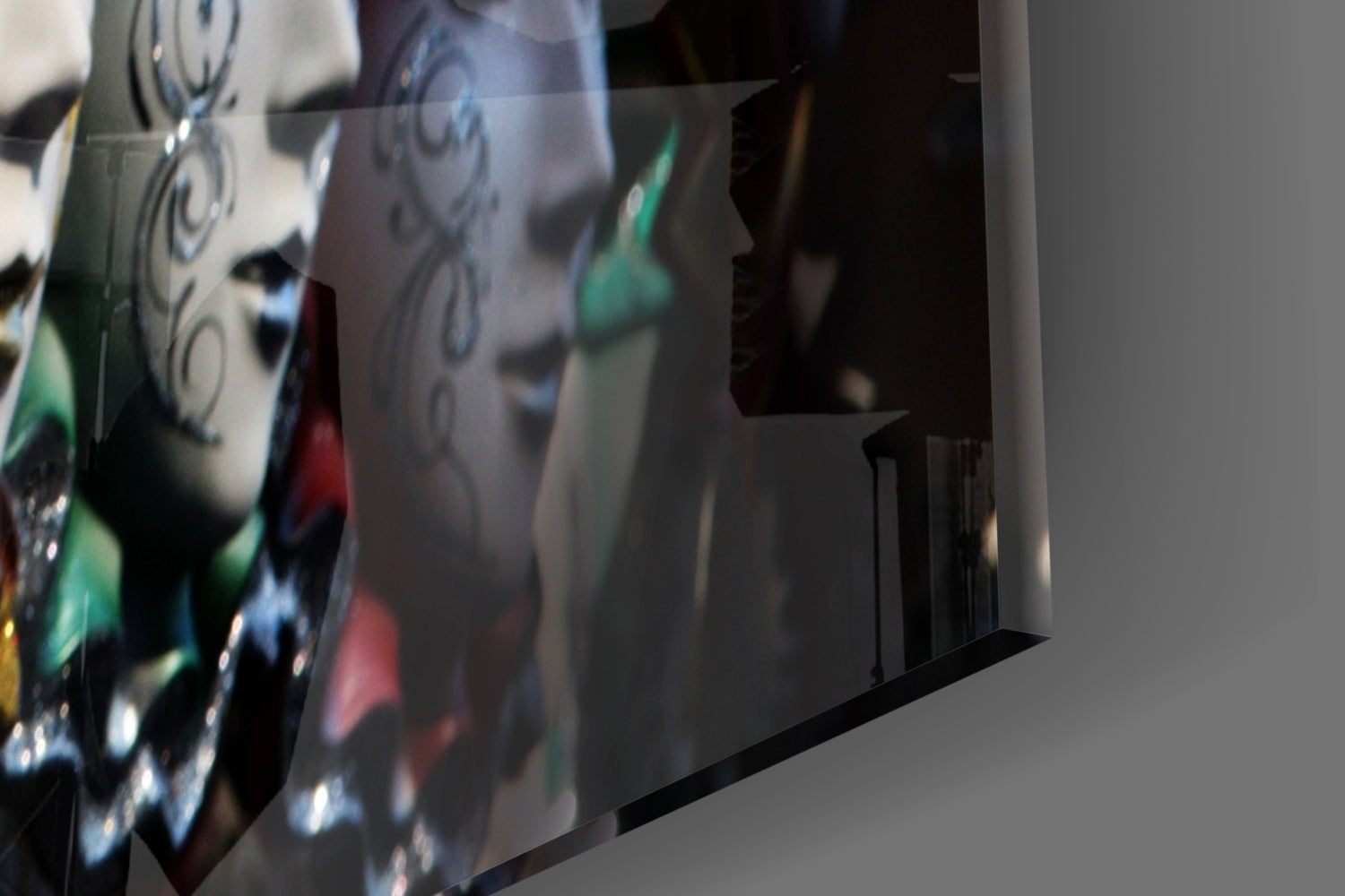 Venetian Carnival Masks Glass Wall Art.