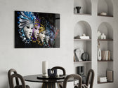Venetian Carnival Masks panel adding masquerade energy to a dressing area