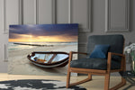 Beach glass print enhancing a dining area with retreat energy
