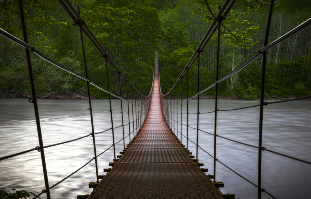 Suspension Bridge Glass Wall Art