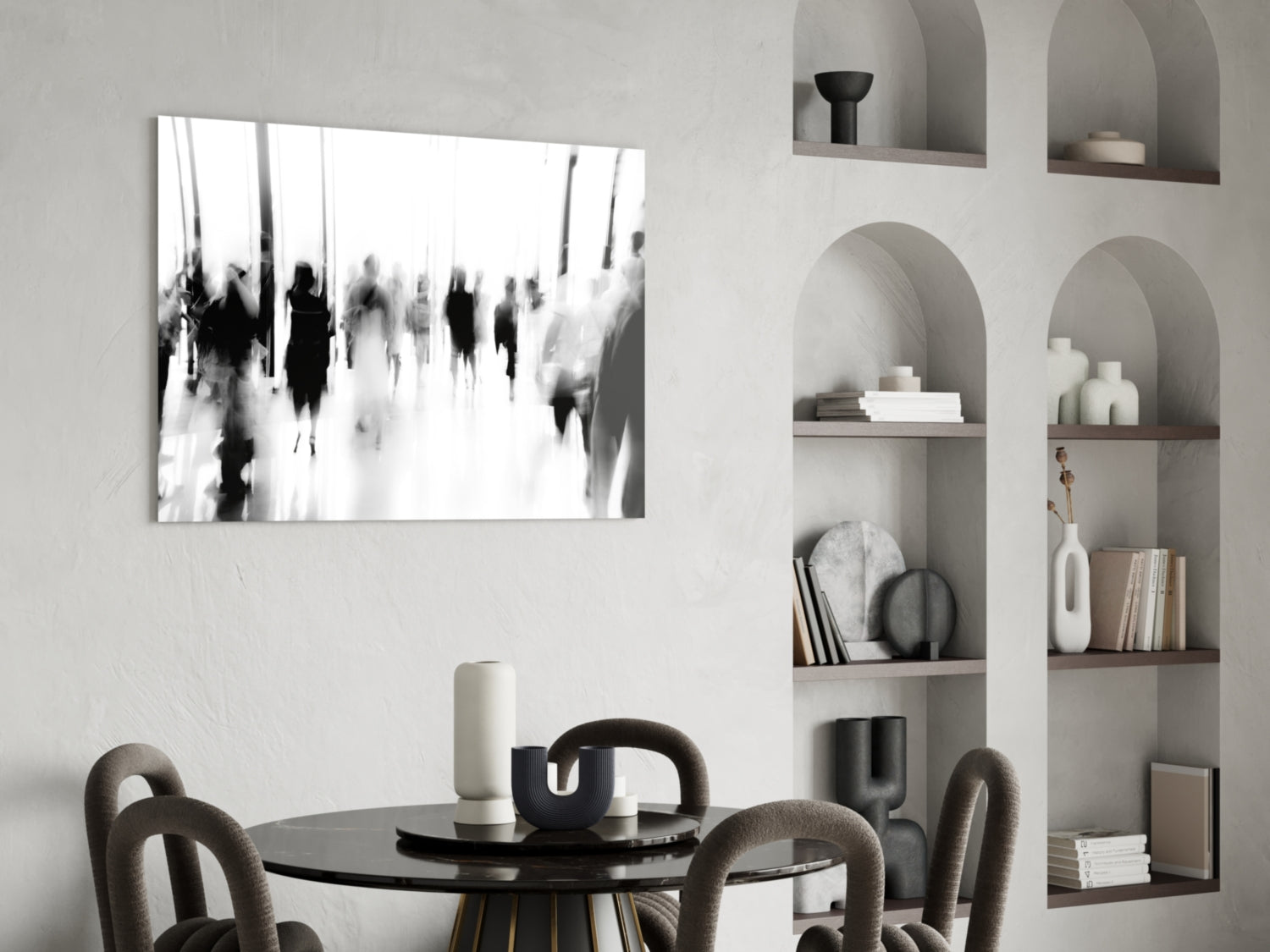 Glass Wall Art in Crowds.