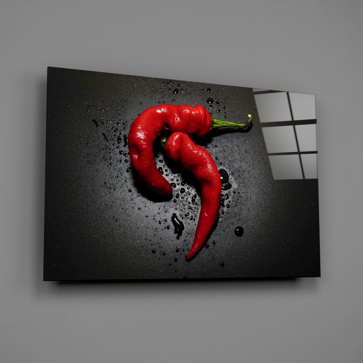Red Pepper Glass Wall Art.