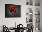 Red Pepper panel adding bold accent to a dining area