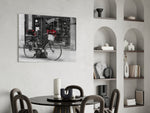 Bicycle panel adding travel character to a hallway