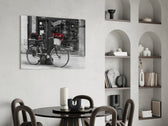 Bicycle panel adding travel character to a hallway