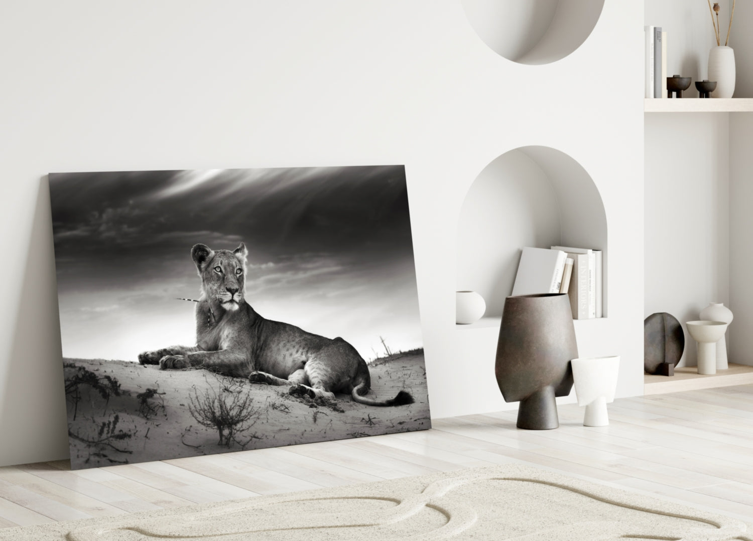 Lioness Glass Wall Art.