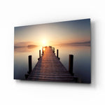 Dock glass wall art displayed above a console in a designer interior