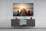 Dock panel catching warm light to reveal its dawn gradient