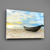 Sunrise beach boat panel bringing coastal calm to a contemporary living space
