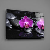 Magenta orchid panel bringing spa calm to a contemporary living space