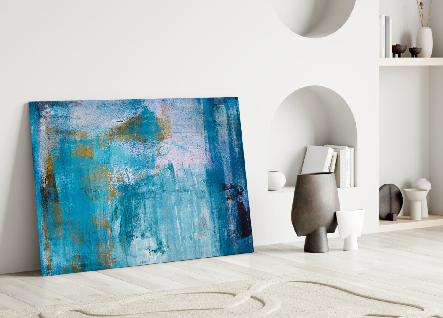 Blue Glass Wall Art.