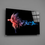 Smoke parrot panel bringing conceptual drama to a contemporary living space