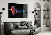 Parrot glass wall art styled in a creative studio with imaginative pulse