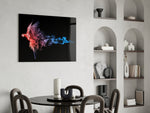 Parrot panel adding after-dark mood to a lounge