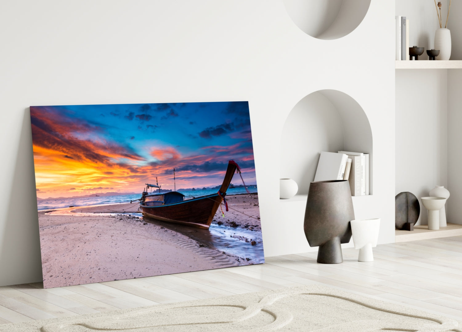 Red Sky Glass Wall Art.