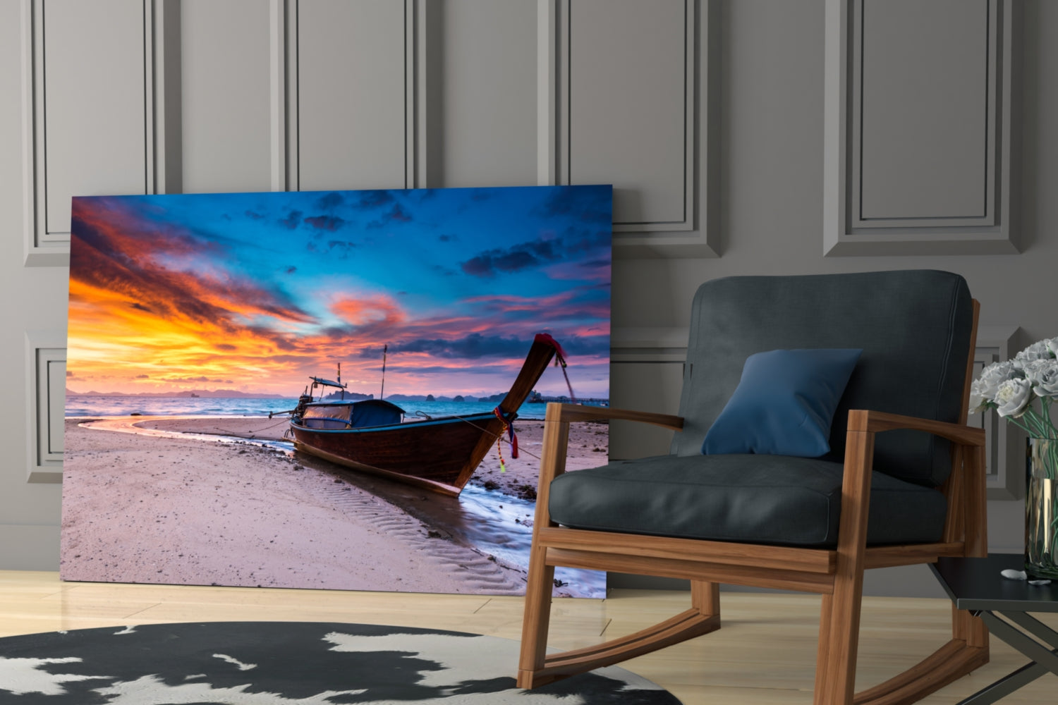 Red Sky Glass Wall Art.