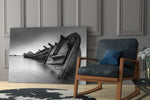 Shipwreck glass print enhancing a hallway with literary tone