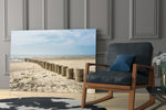 Beach glass print enhancing a hallway with breezy calm