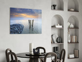 Sunset panel adding pastel calm to a living room