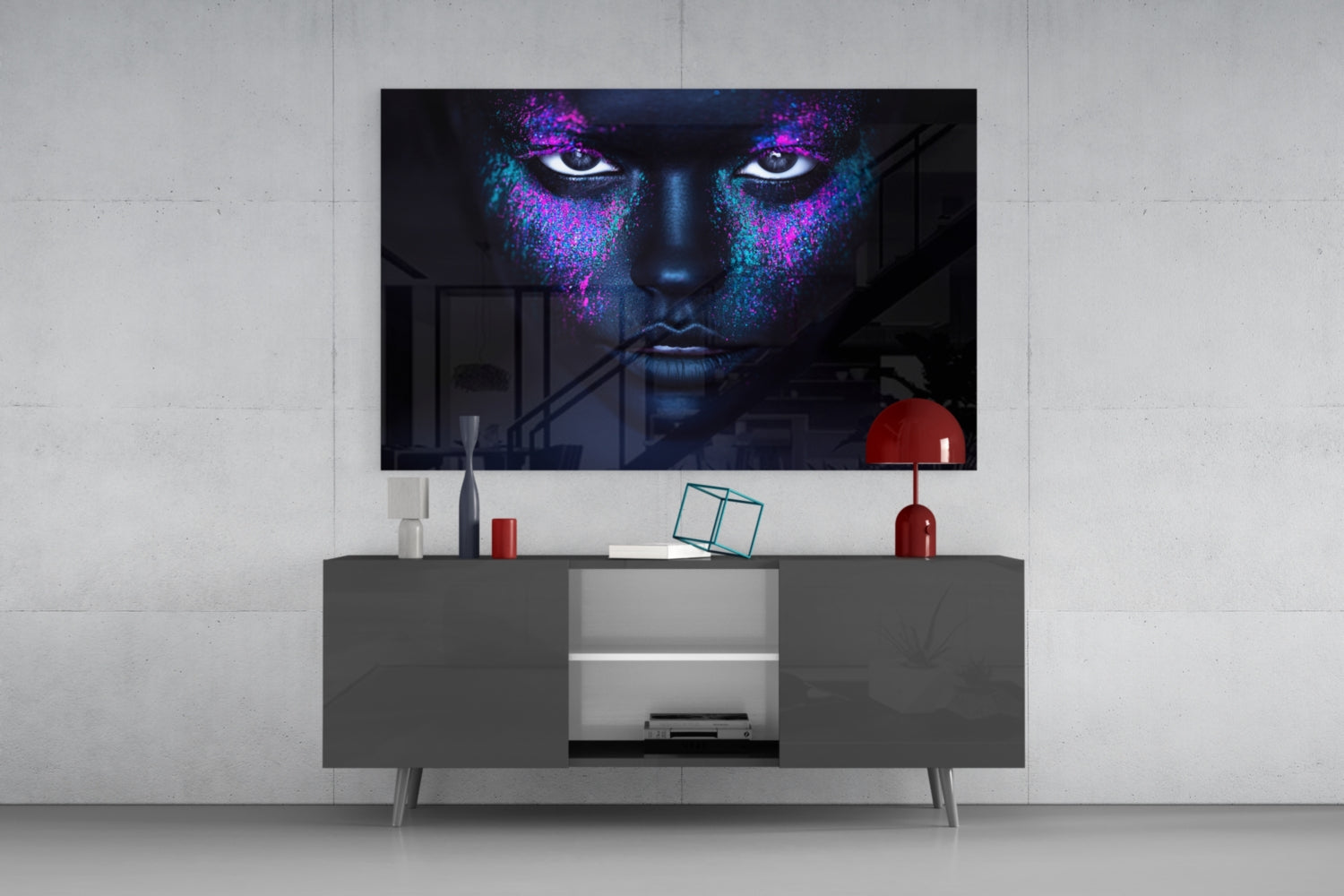 Woman Portrait Glass Wall Art.