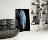 Blue Feather panel adding quiet presence to a reading corner