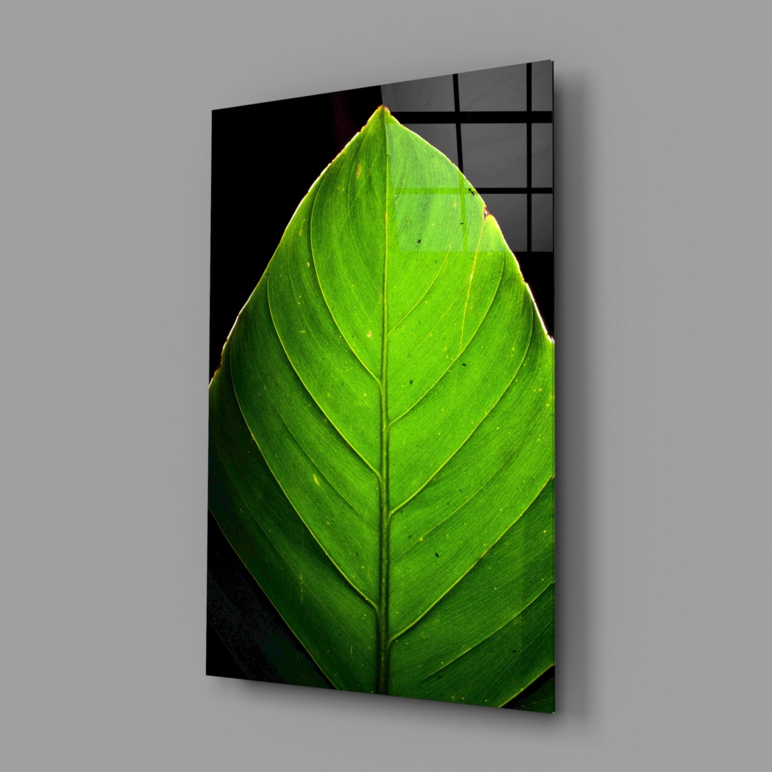 Green Leaf Glass Wall Art.