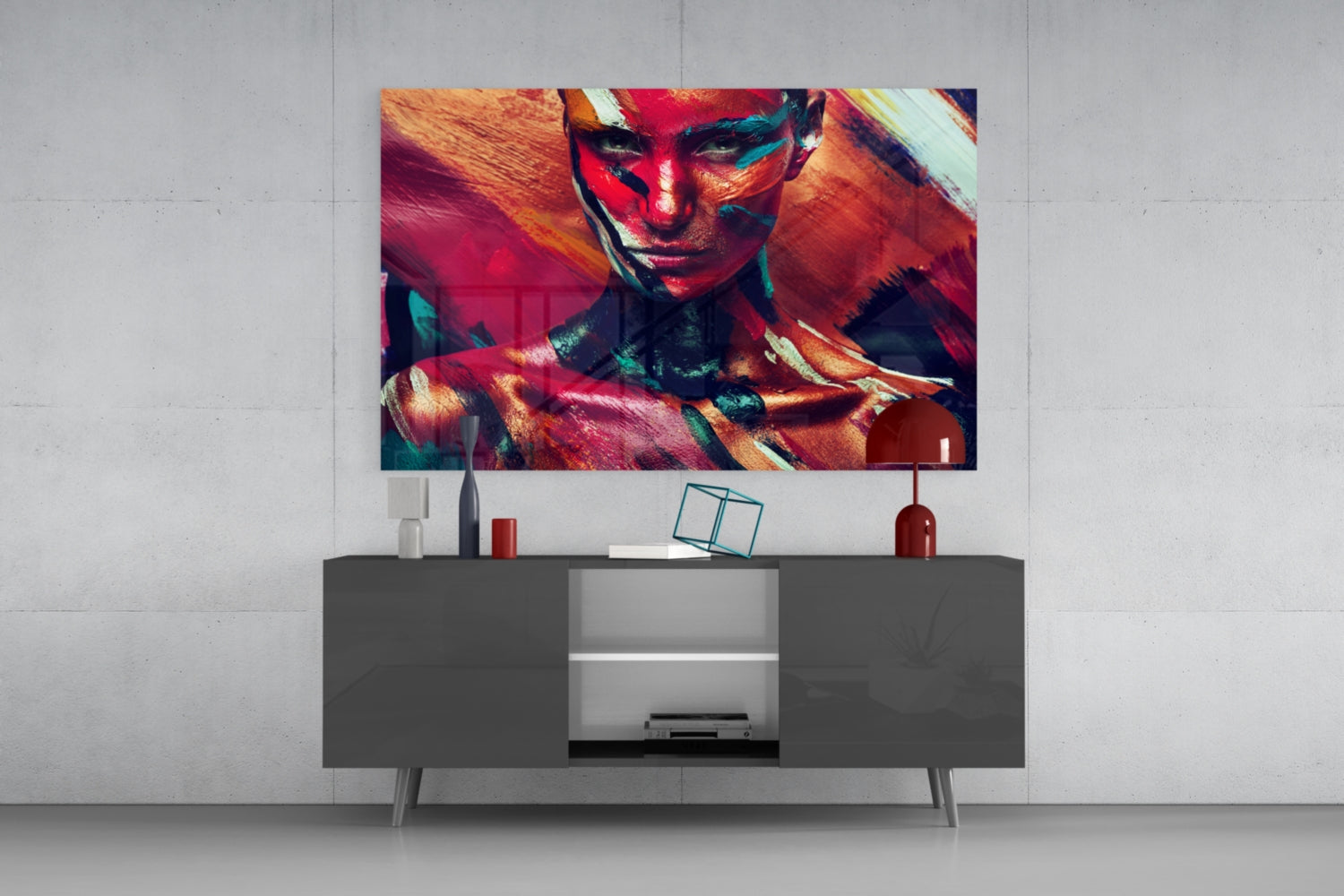 Female Portrait 5 Glass Wall Arts.