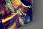 Female Portrait 6 artwork anchoring a hallway with earthy palette