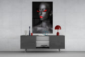 Woman Portrait 7 panel catching low light to reveal its matte-to-gloss contrast