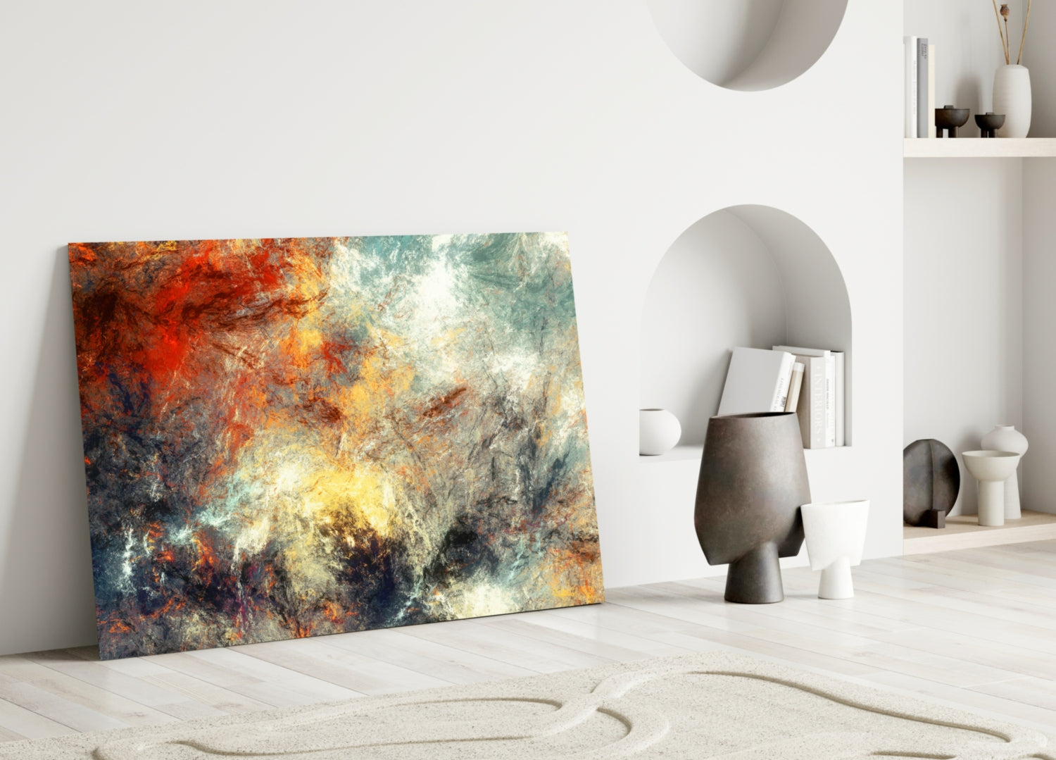 Abstract 3 Glass Wall Arts.