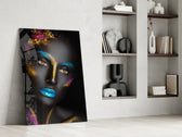 Woman Portrait 8 glass print enhancing a creative studio wall