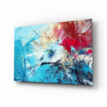 Abstract 4 glass wall art displayed above a console in a designer interior