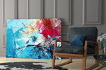 Abstract 4 glass print enhancing a hallway with painterly drama
