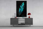 Green Feather panel catching low light to reveal its filament detail
