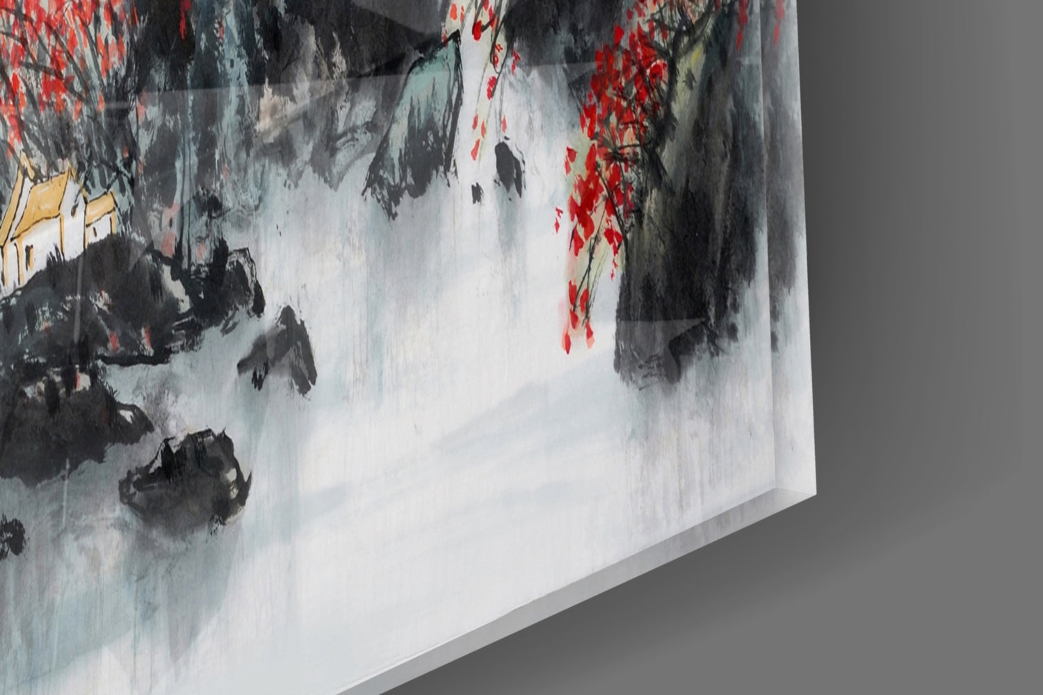 Japanese Drawing Glass Wall Art.