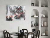 Japanese Drawing panel adding meditative mood to a tea room