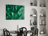 Green Tropical Leaf panel adding tropical spa mood to a bathroom