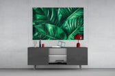 Green Tropical Leaf panel catching soft light to reveal its lush depth