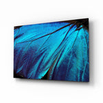 Butterfly Wing glass wall art displayed above a console in a designer interior