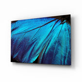 Butterfly Wing glass wall art displayed above a console in a designer interior