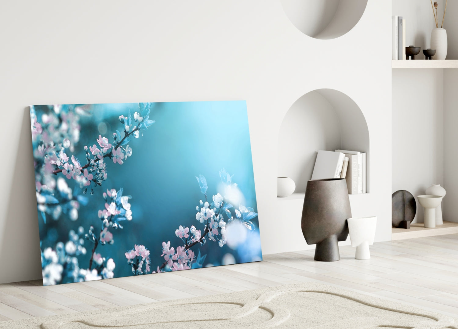 Spring Flowers Glass Wall Art.