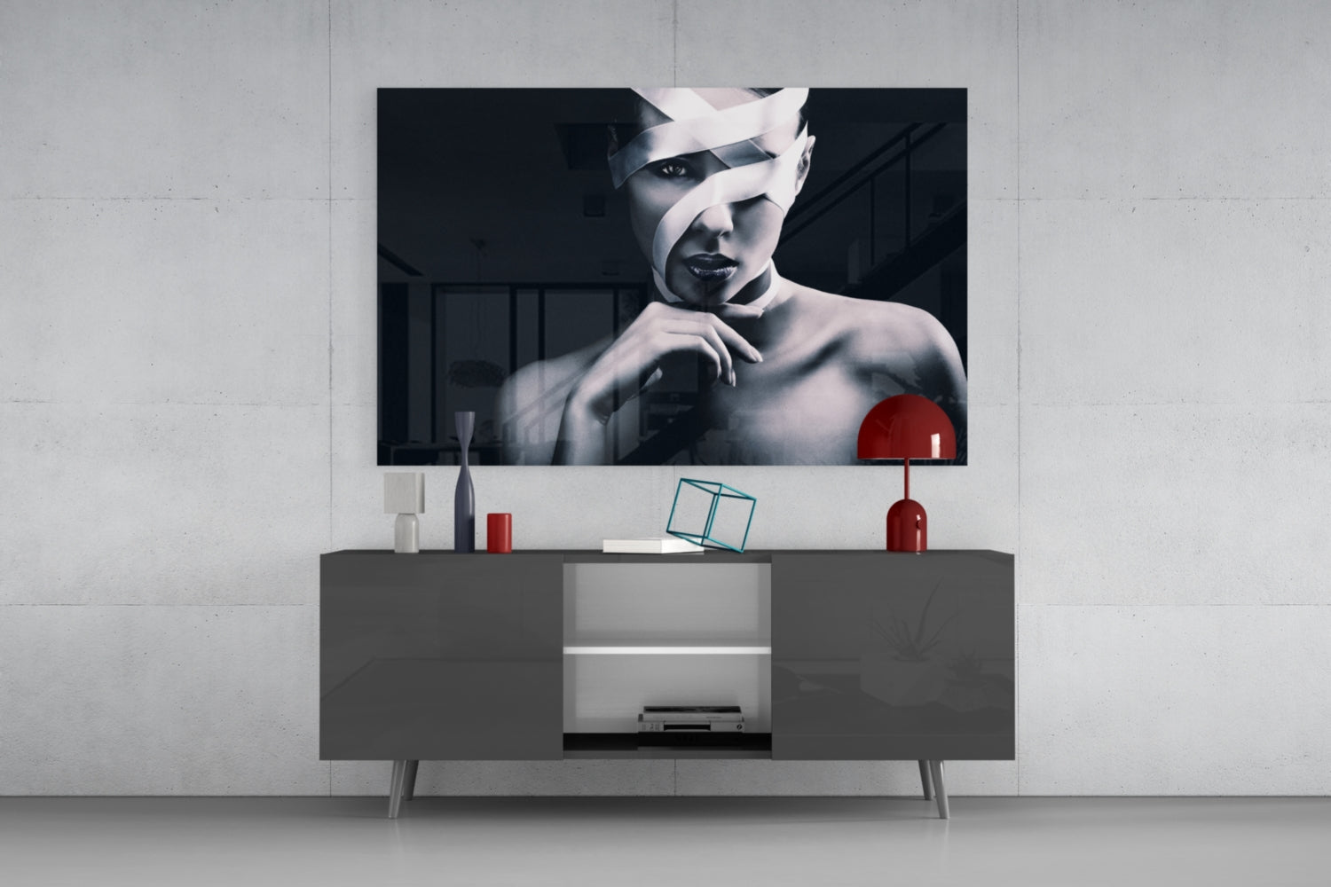 Woman Portrait 9 Glass Wall Arts.