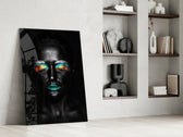 Woman glass print enhancing a dressing area with editorial mood